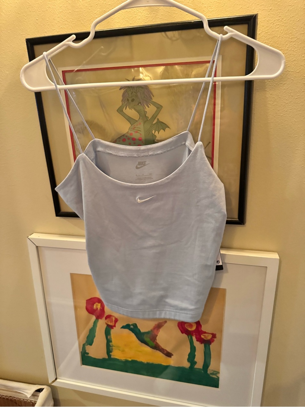 Nike Light Blue Embroidered Swoosh Tight Fit Cami Tank Top NWT Size S